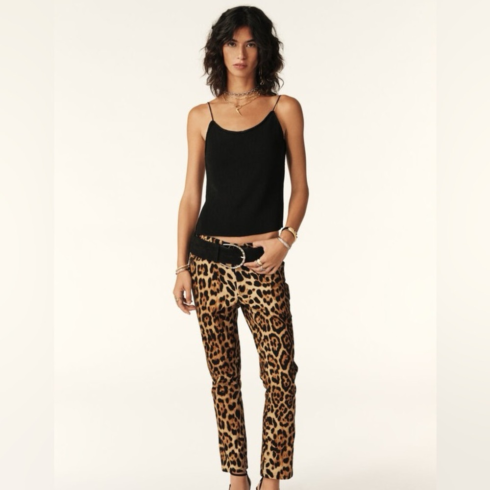 ba&sh Leopard Print Straight Leg Pants